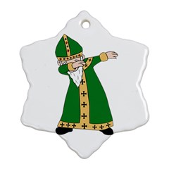  St  Patrick  Dabbing Ornament (snowflake) by Valentinaart