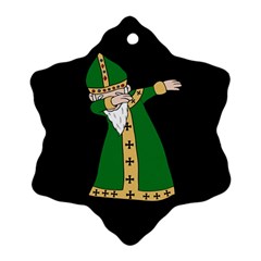  St  Patrick  Dabbing Snowflake Ornament (two Sides) by Valentinaart