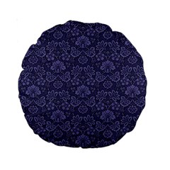Damask Purple Standard 15  Premium Round Cushions by snowwhitegirl