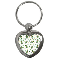 St Patricks Day Pattern Key Chains (heart)  by Valentinaart