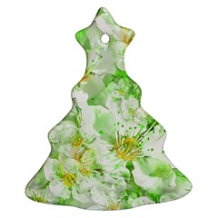 Light Floral Collage  Christmas Tree Ornament (two Sides) by dflcprints