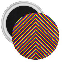 Gay Pride Flag Rainbow Chevron Stripe 3  Magnets by PodArtist