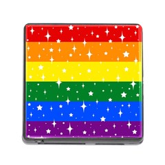 Sparkly Rainbow Flag Memory Card Reader (square) by Valentinaart