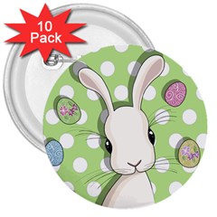 Easter Bunny  3  Buttons (10 Pack)  by Valentinaart