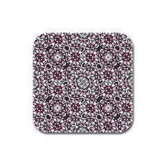 Boho Bold Vibrant Ornate Pattern Rubber Square Coaster (4 Pack)  by dflcprints