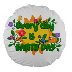 Earth Day Large 18  Premium Round Cushions by Valentinaart