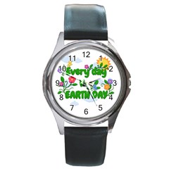 Earth Day Round Metal Watch by Valentinaart
