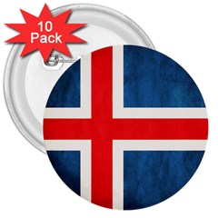 Iceland Flag 3  Buttons (10 Pack)  by Valentinaart