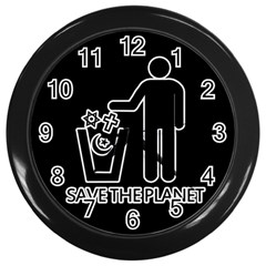 Save The Planet - Religions  Wall Clocks (black) by Valentinaart