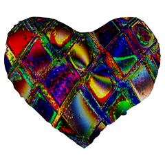 Abstract Digital Art Large 19  Premium Heart Shape Cushions by Sapixe