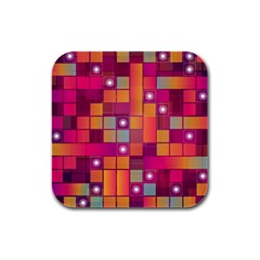 Abstract Background Colorful Rubber Square Coaster (4 Pack)  by Sapixe