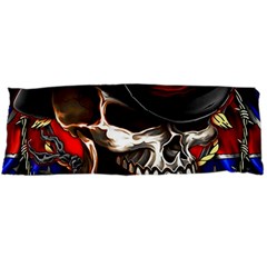 Confederate Flag Usa America United States Csa Civil War Rebel Dixie Military Poster Skull Body Pillow Case Dakimakura (two Sides) by Sapixe