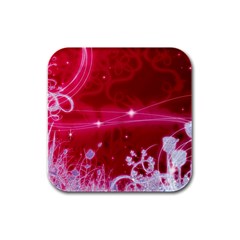 Crystal Flowers Rubber Square Coaster (4 Pack)  by Sapixe