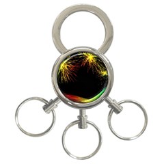 Rainbow Fireworks Celebration Colorful Abstract 3-ring Key Chains by Sapixe