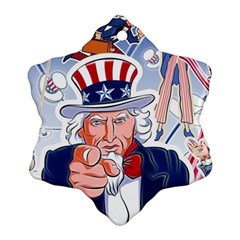 United States Of America Celebration Of Independence Day Uncle Sam Ornament (snowflake) by Sapixe