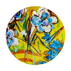 Dscf1422 - Country Flowers In The Yard Ornament (round) by bestdesignintheworld