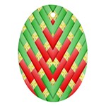 Christmas Geometric 3d Design Oval Ornament (Two Sides) Front