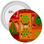 Christmas Design Seamless Pattern 3  Buttons Front