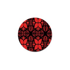 Christmas Red And Black Background Golf Ball Marker by Sapixe