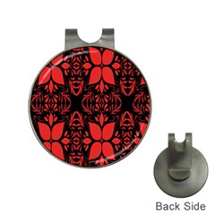 Christmas Red And Black Background Hat Clips With Golf Markers by Sapixe