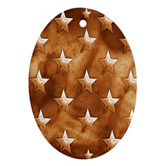 Stars Brown Background Shiny Ornament (oval) by Sapixe