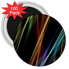 Lines Rays Background Light 3  Magnets (100 Pack) by Sapixe