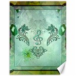Music, Decorative Clef With Floral Elements Canvas 18  x 24   17.8 x23.08  Canvas - 1