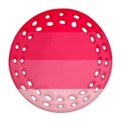 Pink Scarlet Gradient Stripes Pattern Ornament (round Filigree) by yoursparklingshop