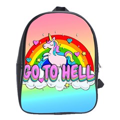 Go To Hell - Unicorn School Bag (large) by Valentinaart