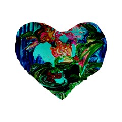 Flowers On The Tea Table Standard 16  Premium Heart Shape Cushions by bestdesignintheworld