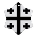 Black Jerusalem Cross  Snowflake Ornament (Two Sides) Back