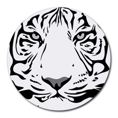 Tiger Pattern Animal Design Flat Round Mousepads by Simbadda