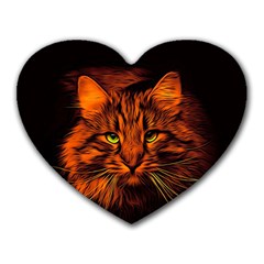 Cat Digiart Artistically Cute Heart Mousepads by Simbadda