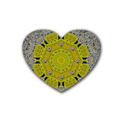 Sunshine And Silver Hearts In Love Heart Coaster (4 Pack)  by pepitasart