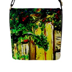 Old Tree And House With An Arch 2 Flap Messenger Bag (l)  by bestdesignintheworld