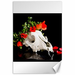 Animal Skull With A Wreath Of Wild Flower Canvas 20  X 30   by igorsin