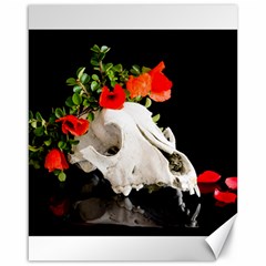 Animal Skull With A Wreath Of Wild Flower Canvas 16  X 20  by igorsin