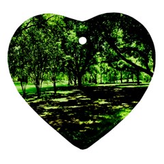 Hot Day In Dallas 26 Heart Ornament (two Sides) by bestdesignintheworld