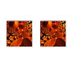 Leaf Autumn Nature Background Cufflinks (square) by Sapixe