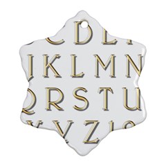 Letters Gold Classic Alphabet Snowflake Ornament (two Sides) by Sapixe