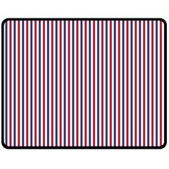 Usa Flag Red And Flag Blue Narrow Thin Stripes  Double Sided Fleece Blanket (medium)  by PodArtist
