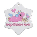 Long distance lover - Cute Unicorn Ornament (Snowflake) Front