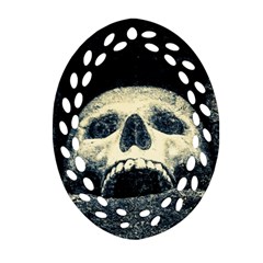 Smiling Skull Oval Filigree Ornament (two Sides) by FunnyCow