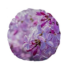 Pink Lilac Flowers Standard 15  Premium Round Cushions by FunnyCow