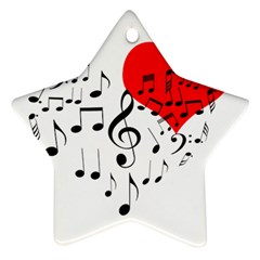 Singing Heart Star Ornament (two Sides) by FunnyCow