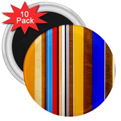Colorful Stripes 3  Magnets (10 Pack)  by FunnyCow