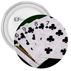 Poker Hands   Straight Flush Clubs 3  Buttons by FunnyCow