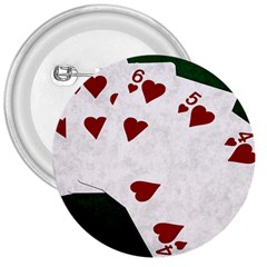 Poker Hands Straight Flush Hearts 3  Buttons by FunnyCow