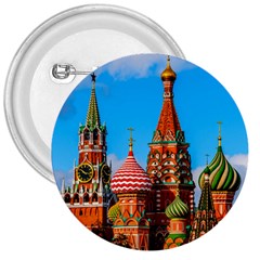Moscow Kremlin And St  Basil Cathedral 3  Buttons by FunnyCow