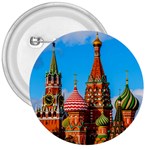 Moscow Kremlin and St. Basil Cathedral 3  Buttons Front